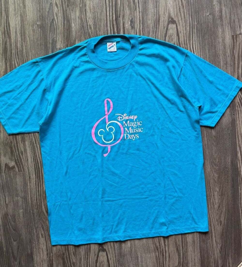Disney Magic Music Days T-Shirt XL Vintage Blue Mickey Mouse Graphic